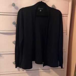 Premise Black Open Front Peplum Sweater